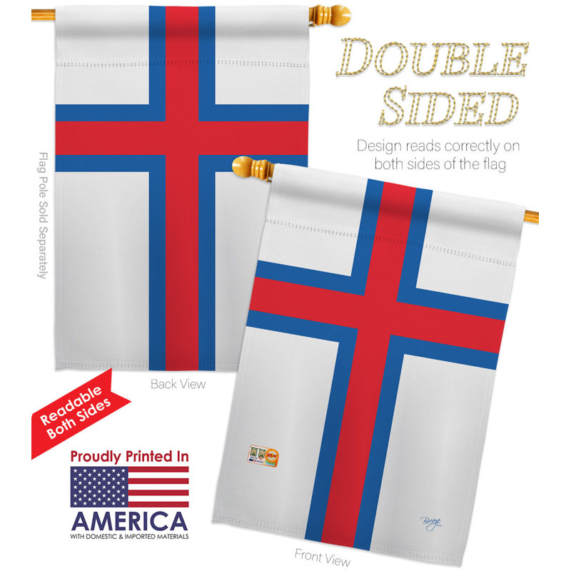 Double Sided 40'' H x 28'' W Polyester Flag Set