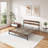 King Bed Frame And Headboard, Easy Assembly, Noise-free, No Box Spring Needed, Heavy Strong Metal Support Frames, Double-row Support Bars, Rustic Brown-343712612