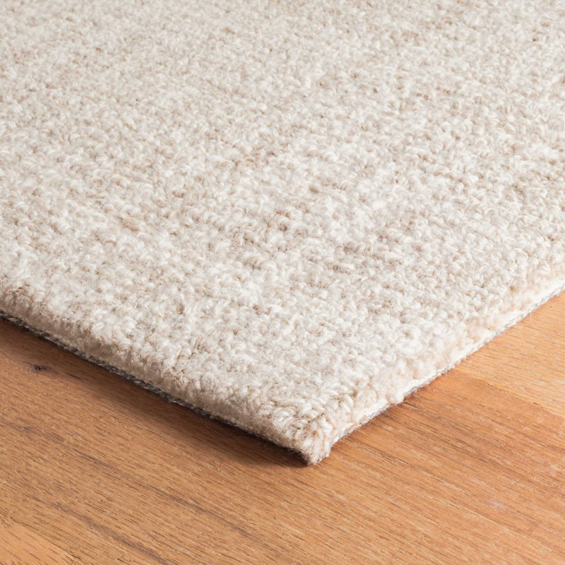 Crosshatch Ivory Hand Micro Hooked Wool Rug, Rectangle 2' x 3'