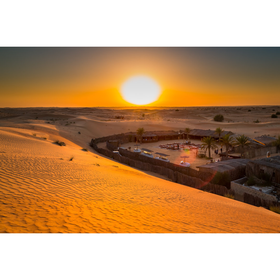 Camp in der Wüste, Dubai - Leinwandbild