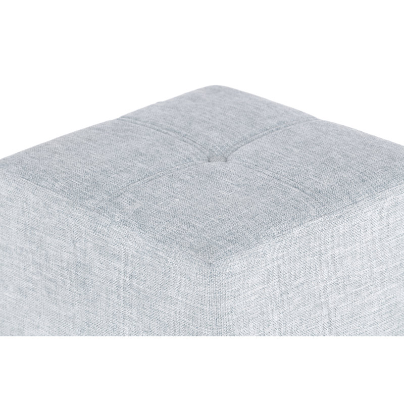 Repose-pieds rembourré Eesha, Polyester bleu clair