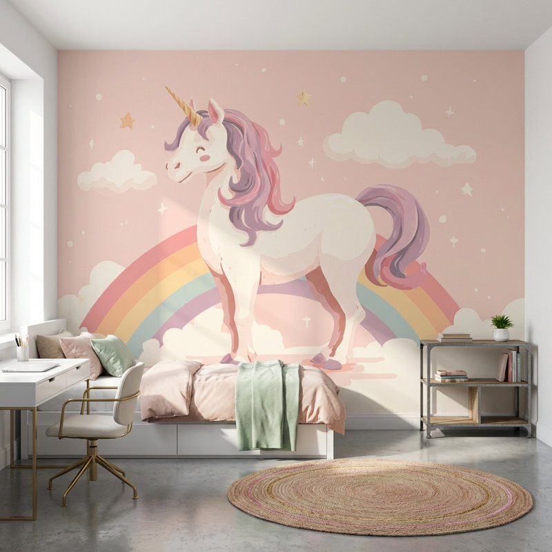 Papier peint licorne amovible, 120 po x 96 po, Peel and Stick