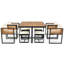 Ensemble repas de patio en bois d'acacia 9 pièces GO-498138287-498138289