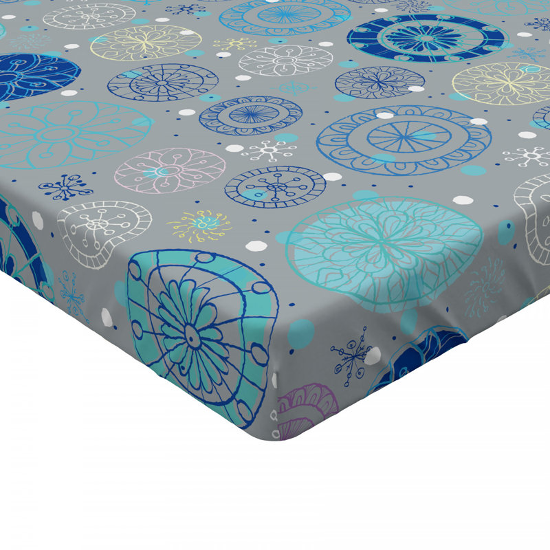 Microfiber Fitted Sheet, Queen Fitted Sheet, Blue Floral