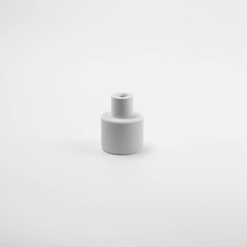 ROUS Hardware Mid Century Modern Knurled Knob, Snow (White)