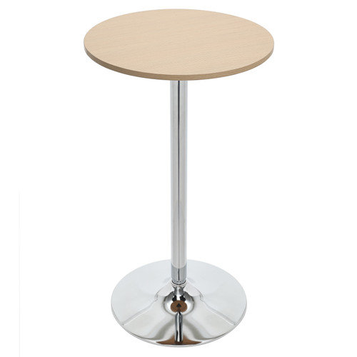 Metal Base Dining Table, Light wood / Silver