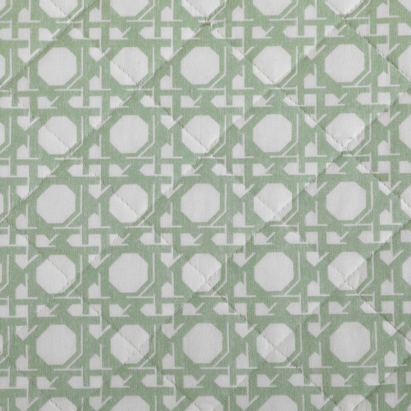 Tommy Bahama Aubrey Cotton Reversible Quilt Set, Green Geometric, King Quilt + 2 King Pillow Shams