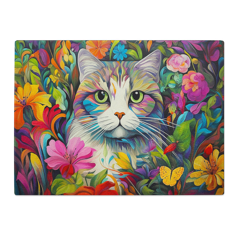 Cat Orphism No.2  Glass Chopping Board