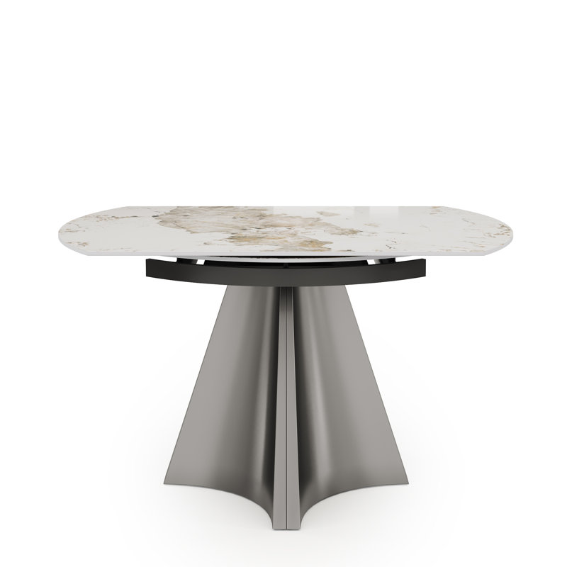 Corrigan Studio Extendable Round Sintered Stone Dining Table - Wayfair ...