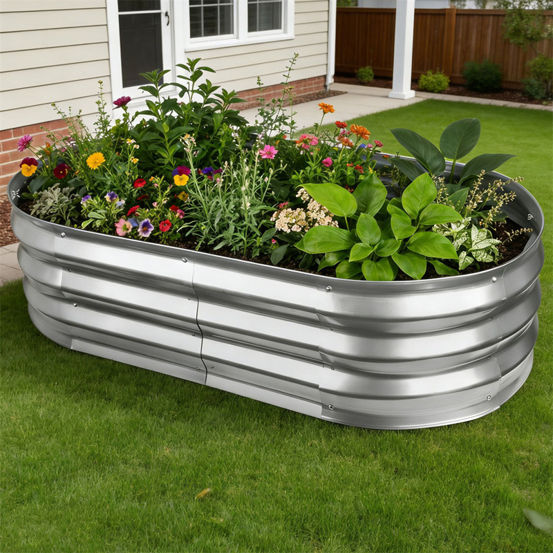 2PCS Raised Garden Bed – Planting Box for Flowers & Vegetables