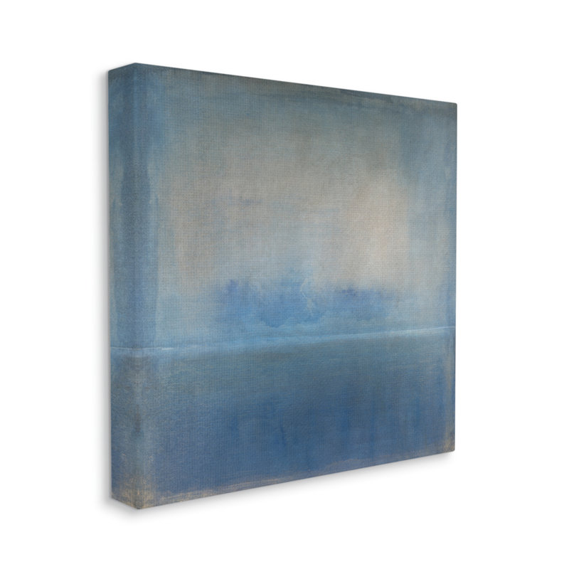 «Obscure Abstract Landscape Blue Weathered Design», peinture sur toile tendue, H 17 po x l 17 po x P 1,5 po