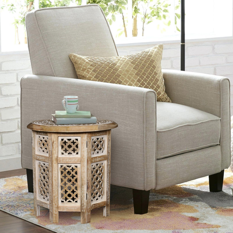 Abbeyville Frame End Table, Beige, 45cm H x 45cm W x 45cm D