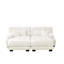 Chenille 2 places, canapé-lit Cloud pour le salon avec repose-pieds, coussins lombaires et coussins décoratifs, accoudoir large rembourré, tissu blanc et expérience relaxante-916385299-916385303