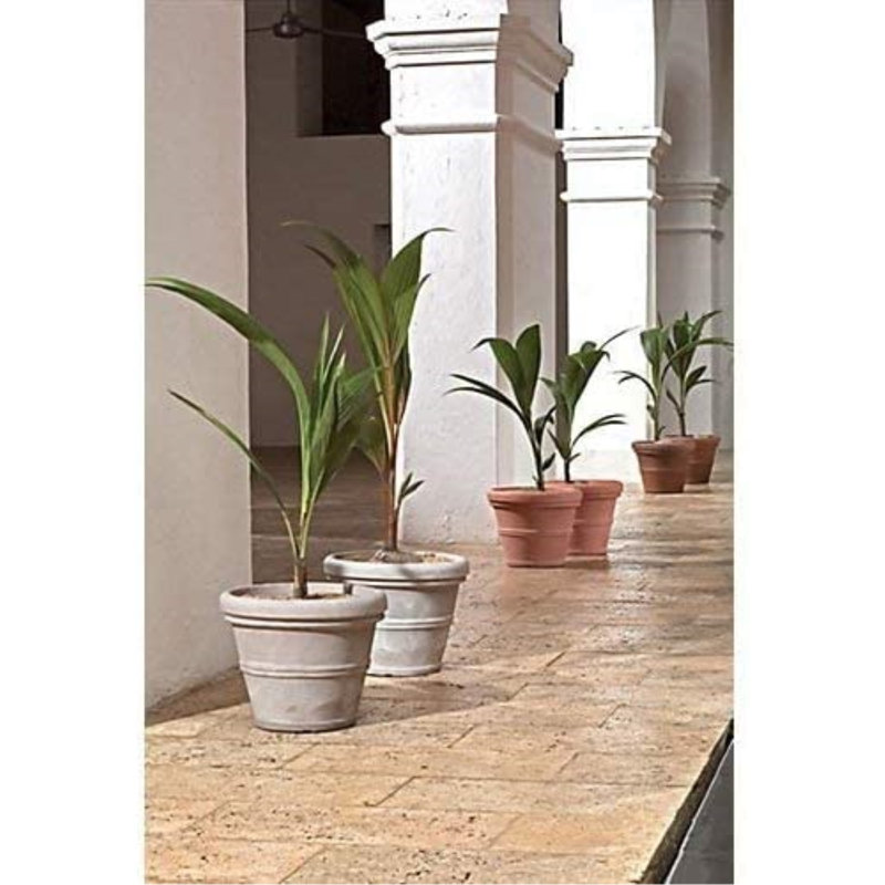 Resin Pot Planter, Rust, 10.75" H x 13.5" W x 13.5" D