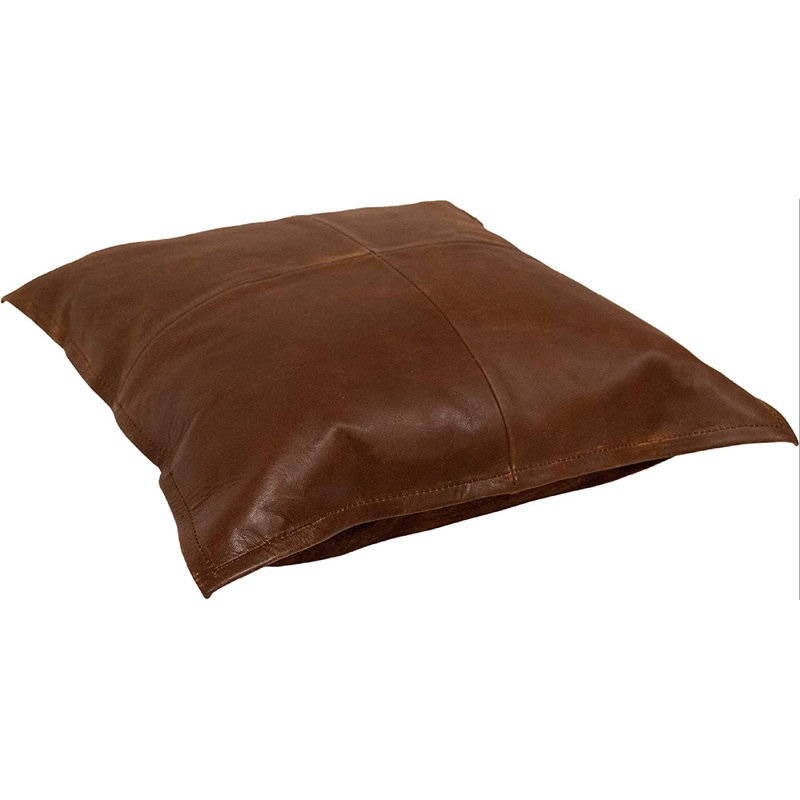 Sophie Brown Leather Throw Pillow
