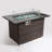 50000btu Propane Fire Pit Table With Ceramic Top, 44inch Outdoor, Rectangular , Lid, Rain Cover, Radiant Glass Rocks, Color Tile Pit, Luminous Dark Brown