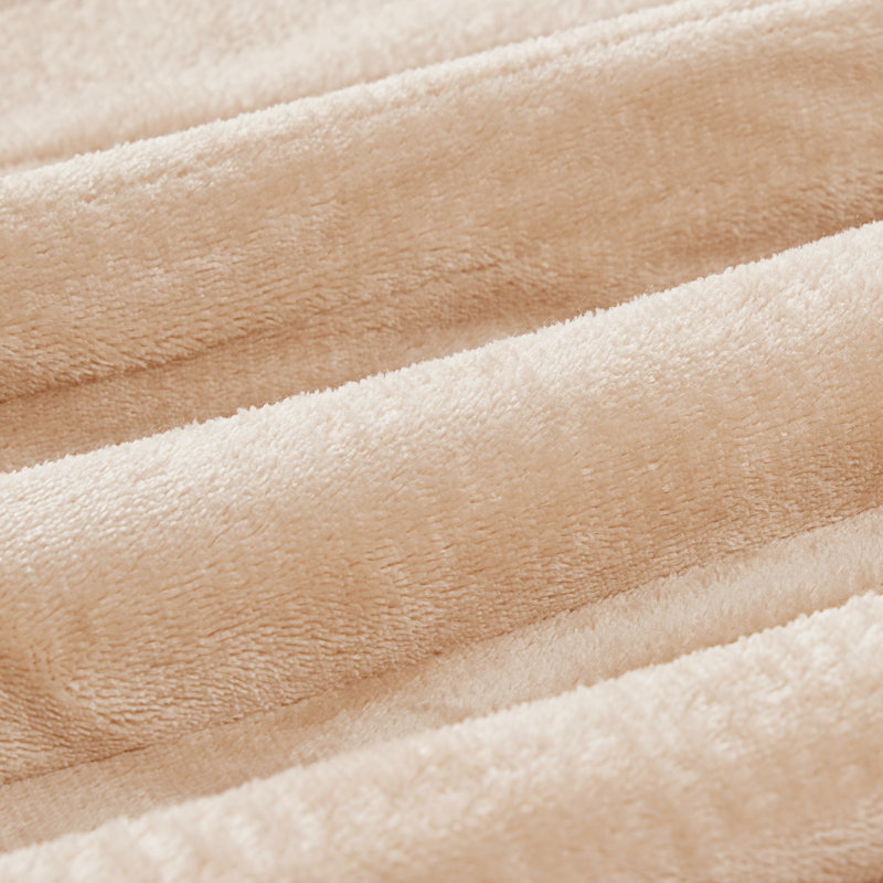 Couverture chauffante en flanelle et en peau d'agneau, Lit double, Beige