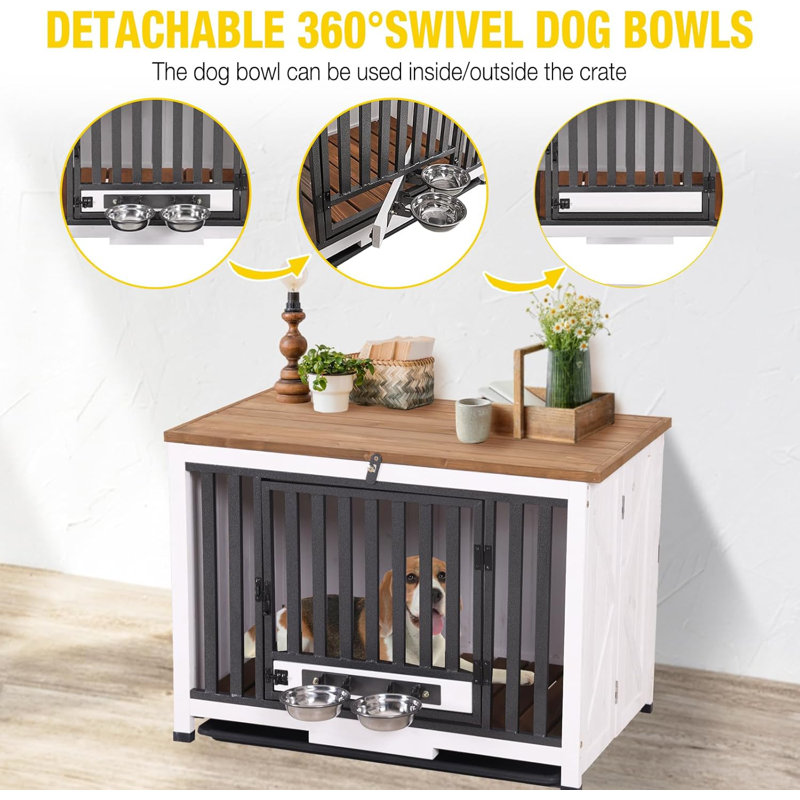Pet Carrier, White/Brown