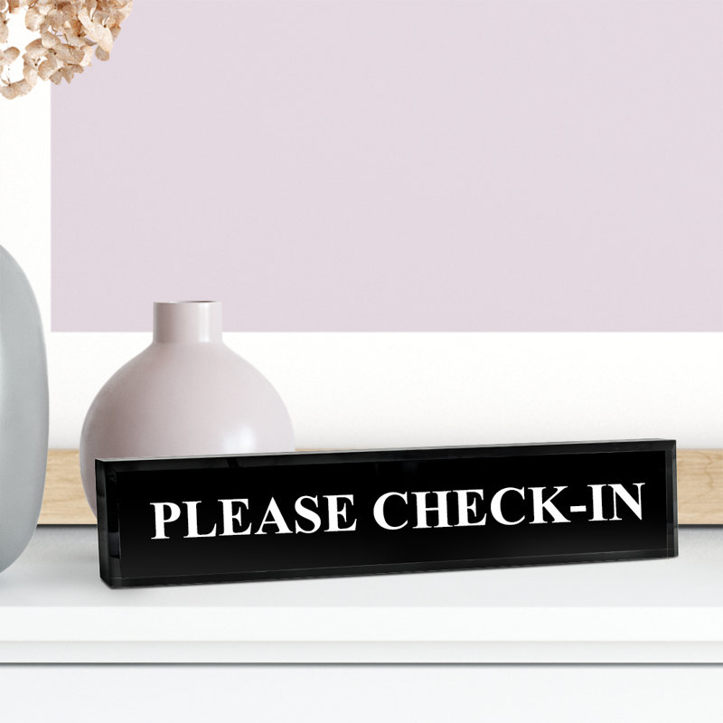 Veuillez vous inscrire 2 po x 8 po en acrylique noir - Accessoires de bureau, Noir