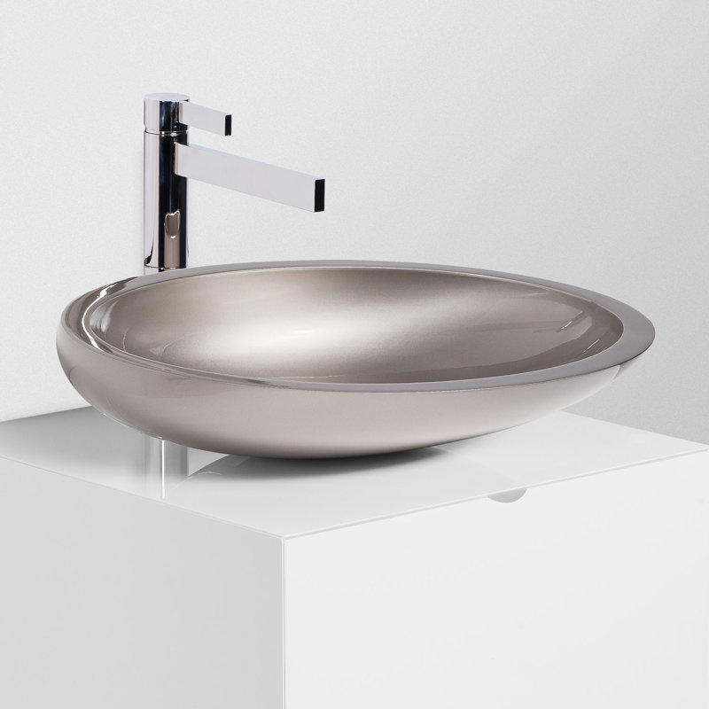 Vetro Freddo 21.3'' L Bathroom Sink, Platinum