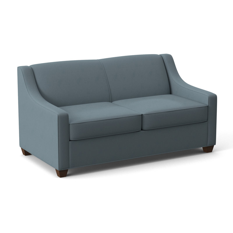 Phillips 68" Recessed Arm Sofa Bed with Reversible Cushions, Dillon Williamsburg, Hybrid, Montana Walnut