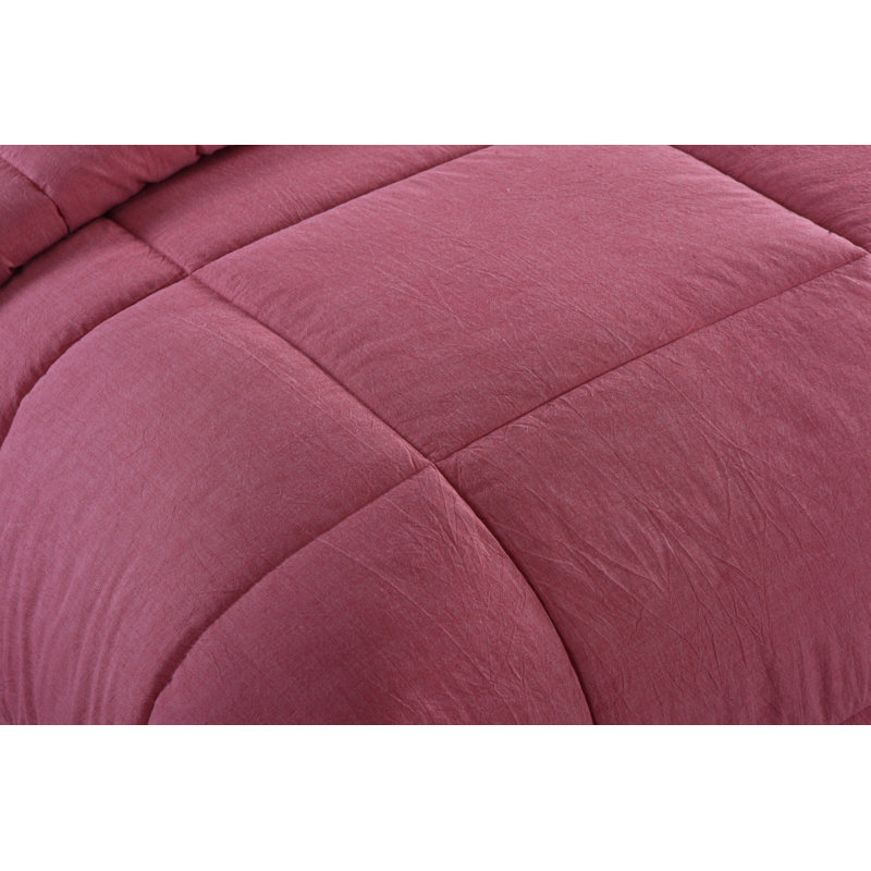 Full Red Cotton Comforter Set with Shams