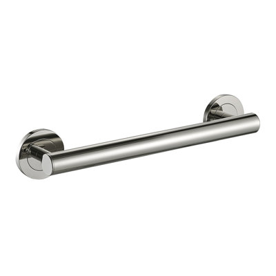 18" Wall-Mounted Lava Grab Bar - Polished Nickel, Premium Brass Construction, Installation Hardware Included