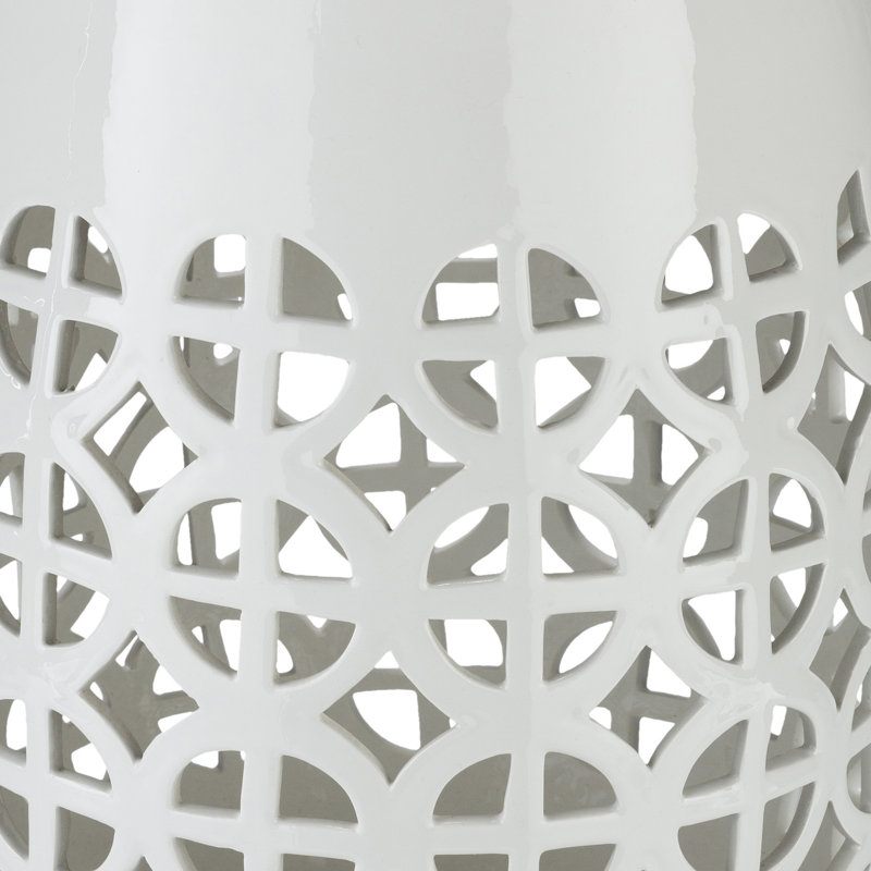 Keaton Ceramic/Porcelain Garden Stool, White