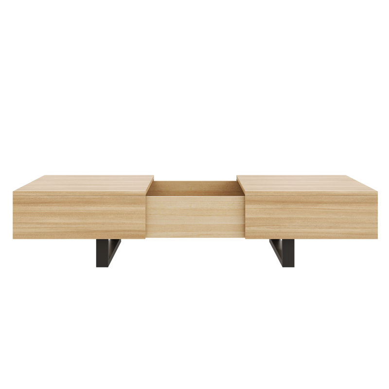 Table basse à plateau coulissant avec rangement caché et plateau de table extensible