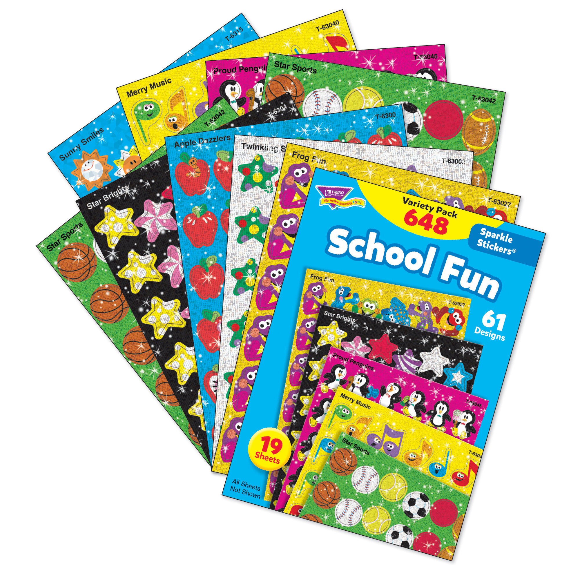 Trend Enterprises School Fun Sparkle Stickers | Wayfair