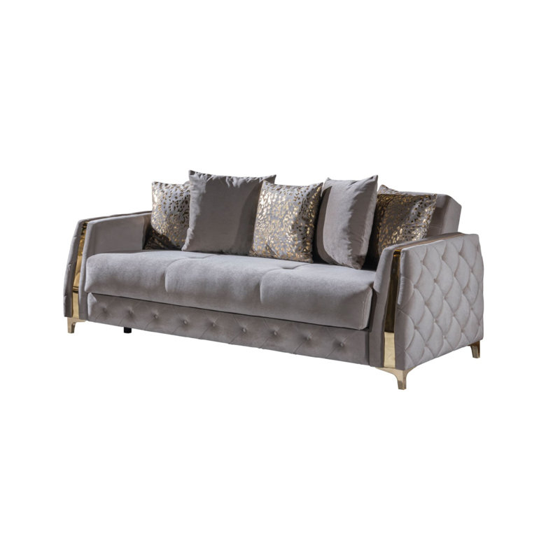 Canapé-lit de style moderne en bois taupe, Taupe