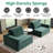106.25'' 3 - Piece Corduroy Sofa Sectional, Upholstered Couch With Soft Pillows Backrest And Deep Seat, Modular Sofa Suitable For Living Room And Bedroom-1472315582