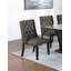 Ensemble de 2 chaises modernes en tissu capitonné en bois d'hévéa-676547758