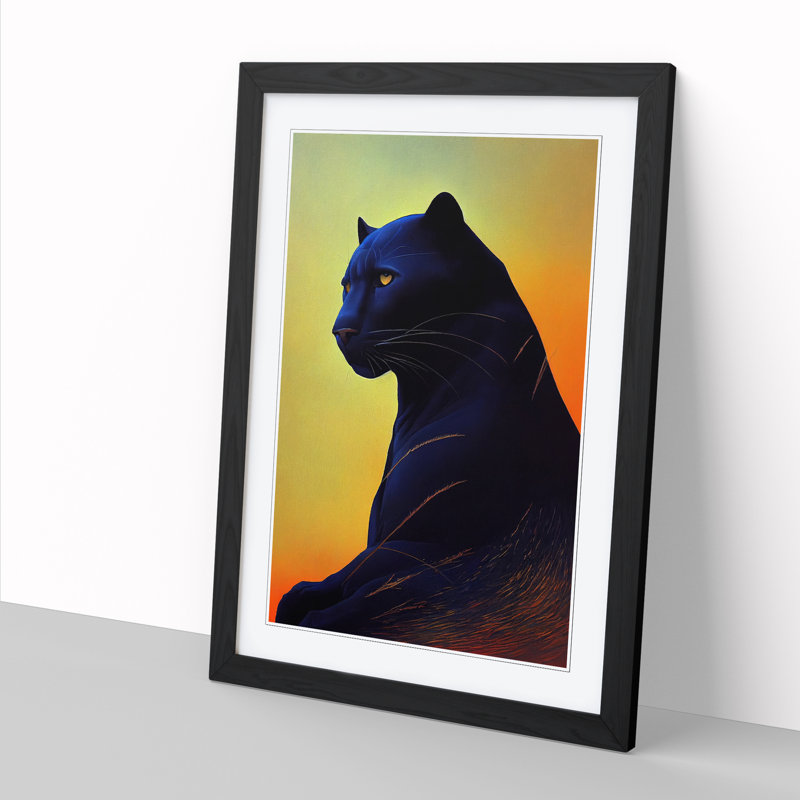 Panther Impressionism Vol.1 1 Piece Single Picture Frame Painting, 34cm H x 25cm W x 2cm D, Oak