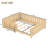 Full bed with built-in bookshelf and high-quality safety guardrail,Light Natural-588674964-588674962