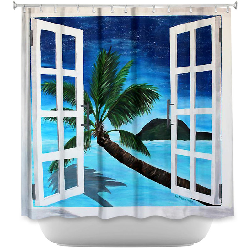 Rideau de douche simple window to paradise