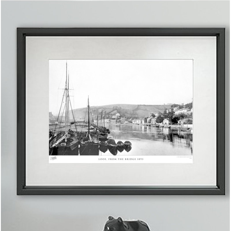 Looe, From The Bridge 1893 - Single Picture Frame Print, 40cm H x 50cm W x 2.3cm D