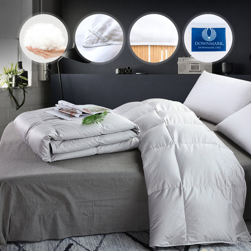 Highland Feather- White Down Comforter 500TC  625 Loft Twin 25 oz, Double