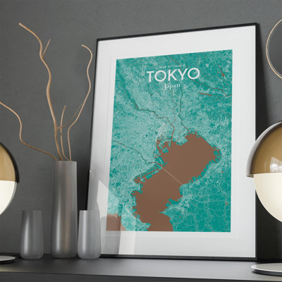 Tokyo City Map In Nature - No Frame Print