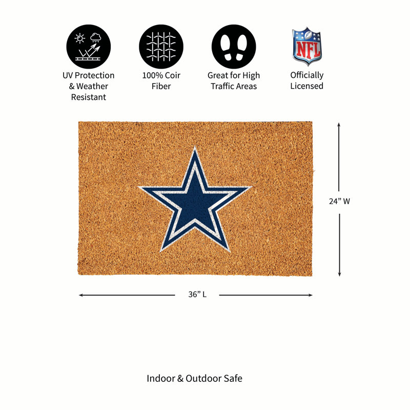 Grand tapis couleur coco Dallas Cowboys, 36 po x 24 po