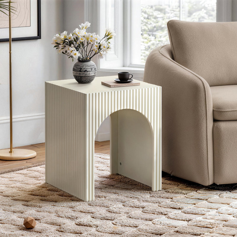 45cm Side Table Modern Arch End Table, White