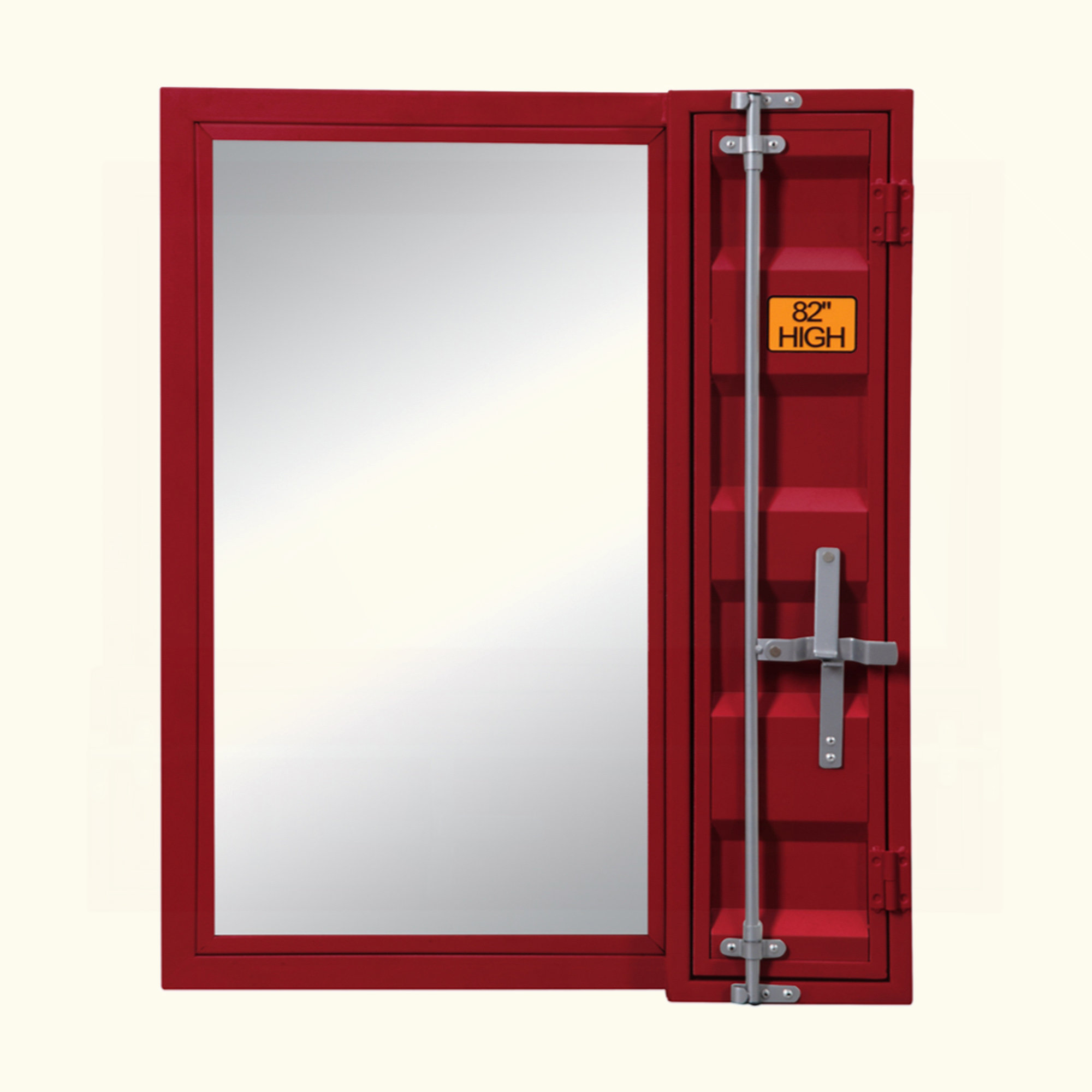 17 Stories Rashad Industrial Metal Wall Mirror with Storage | Wayfair