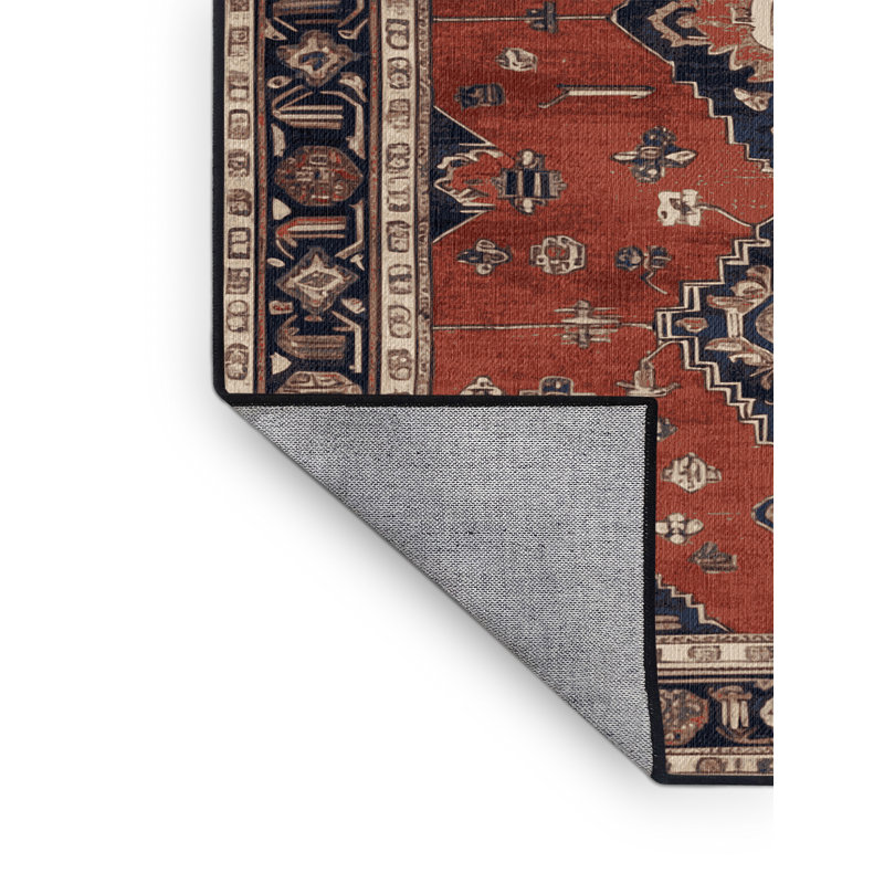 Tapis brun lavable à la machine, Rond 6 pi