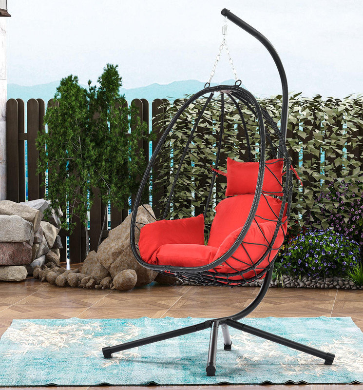 Transformez votre espace avec un confort ultime! Cette chaise à œufs avec support est un chef-d'œuvre polyvalent, parfait pour les espaces intérieurs et extérieurs.