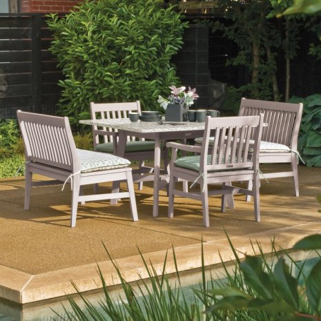 Wexford Solid Wood Patio Bench, Grigio