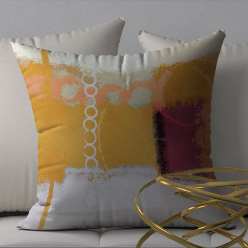 Abstract Throw Pillow, 24" H x 24" W