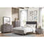 Table de chevet pour chambre à coucher - gris brunâtre, 2 tiroirs, glissières centrales en métal et table de chevet en stratifié, finition brun gris, bois d'ingénierie
