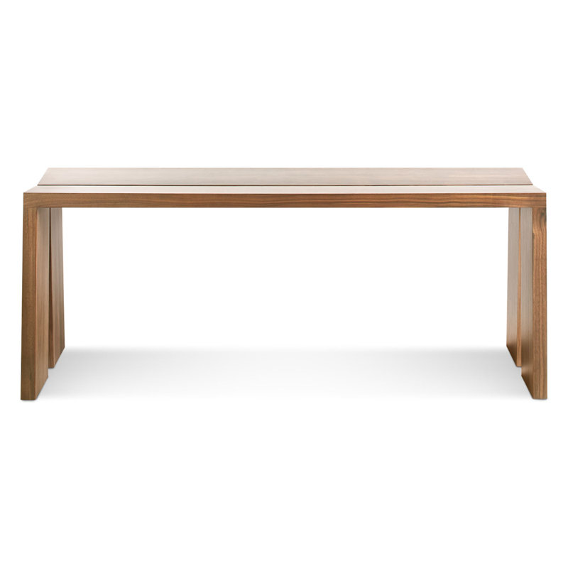 Amicable Solid Wood Dining Bench, Walnut, 17.5" H x 60" W  x 17.1" D