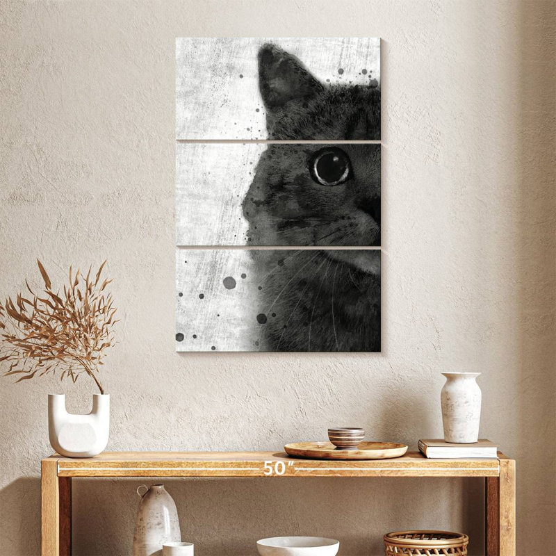 Brampt Black And White Cat, 38" H x 24" W