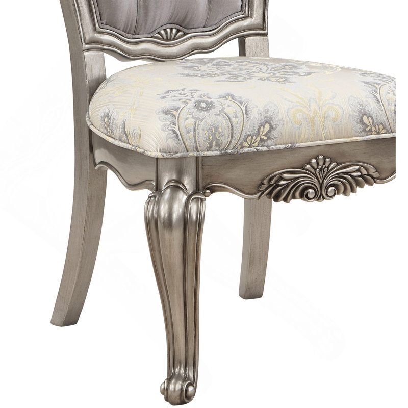 Ensemble de 2 chaises d'appoint Ariadne en velours et finition platine antique